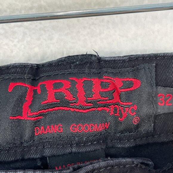 Tripp NYC Bondage Zipper Pants Black Unisex 32 Goth Grunge Rave Punk Rock Emo - Picture 10 of 13